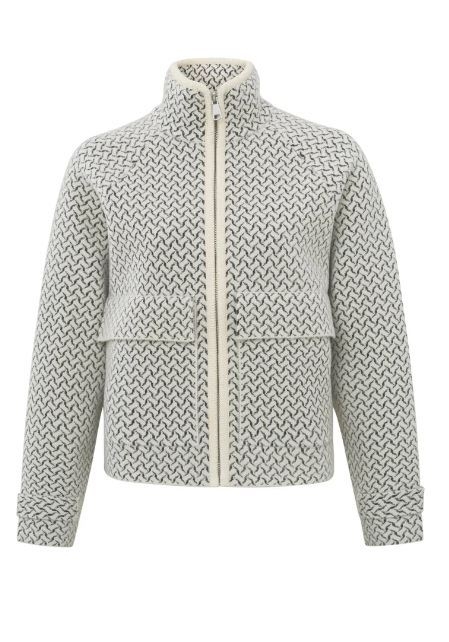 Knitted Printed Jacket With Pockets