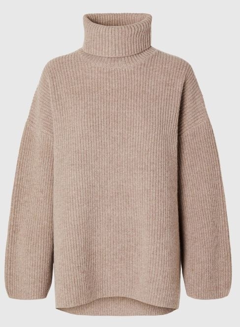 Mary LS long knit roll neck