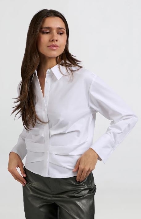 Poplin blouse with gathering