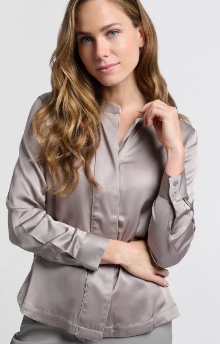 Satin Blouse With Long Sleeves